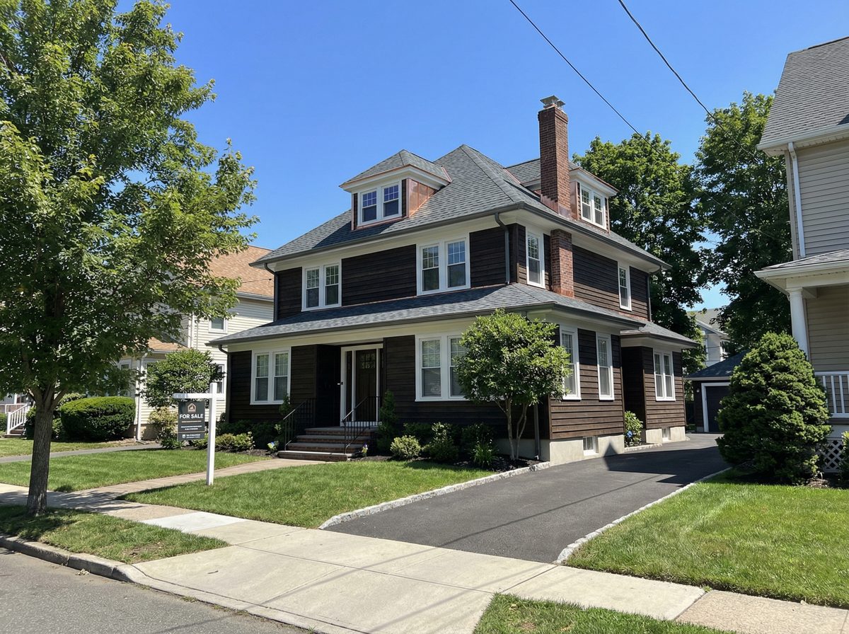 After full roof replacement in Paterson NJ - new architectural shingles by Lumii Roofing