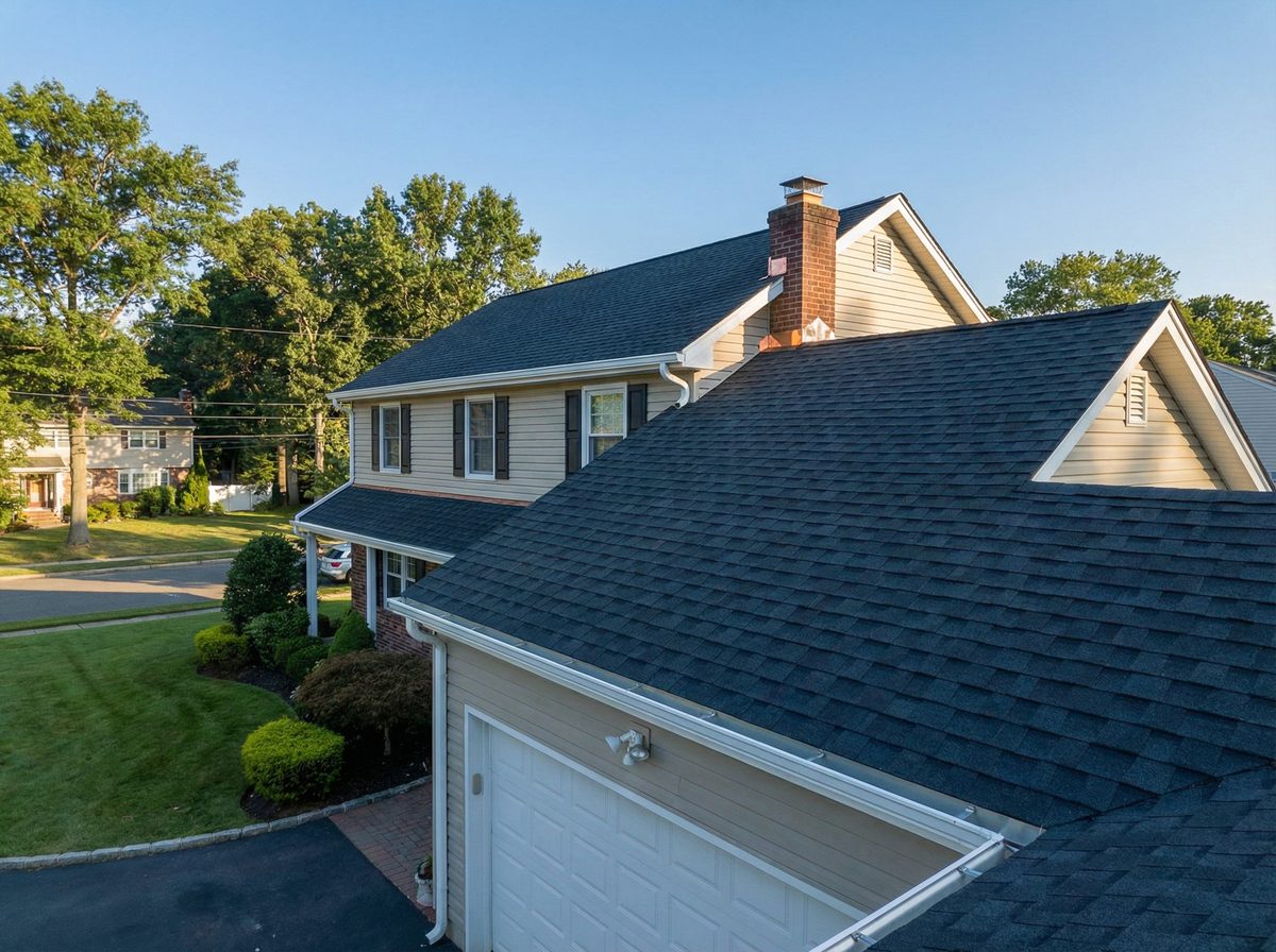 After storm damage roof repair in Hackensack NJ - restored roof by Lumii Roofing